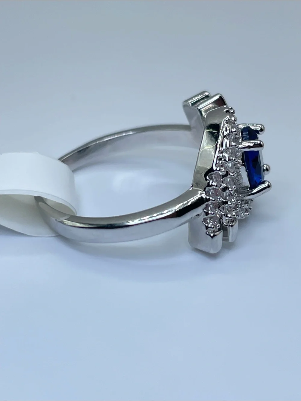 Swarovski Crystal Elements Sapphire Blue Swarovski Elements Halo Ring Size 7